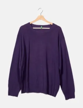 Benetton Jersey punto morado básico