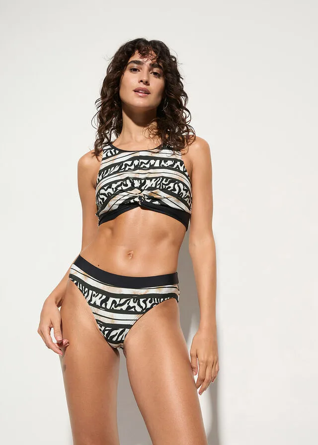 Bikini bustier (2 piezas) Negro-marrón