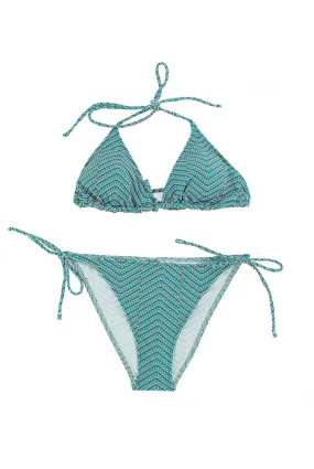 Bikini triángulo Espiga Turquesa