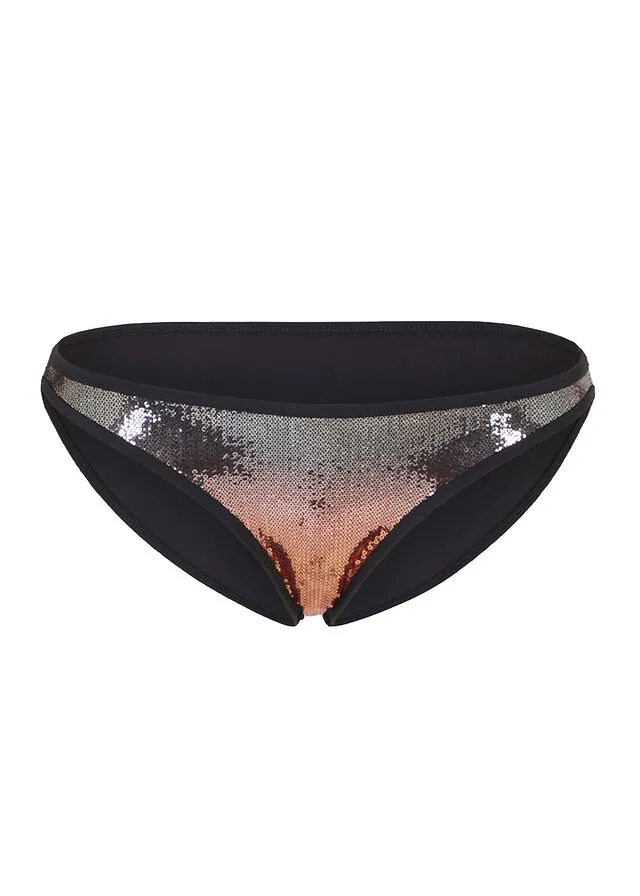 Braga de bikini Negro-cobre metalizado