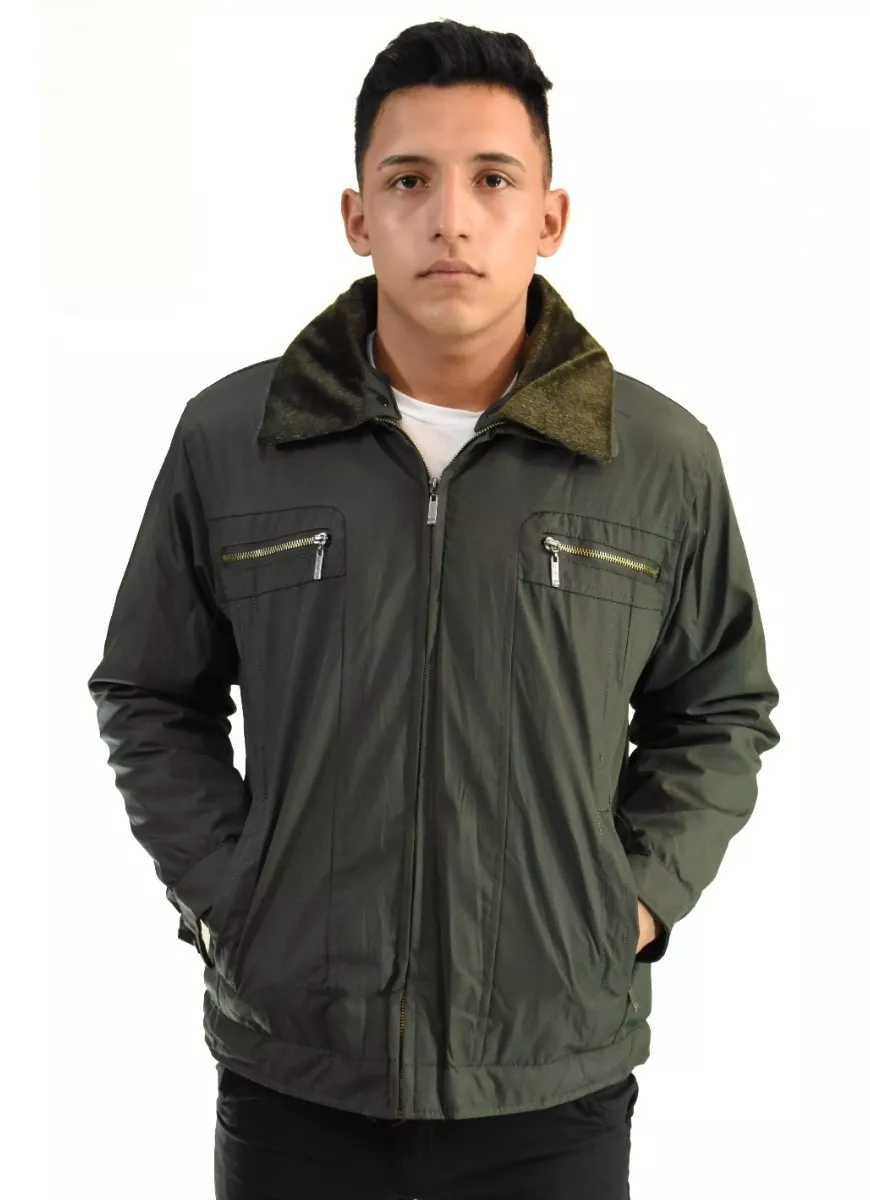 Campera Parka Hombre Impermeable Nylon Camisero Piel K-bed