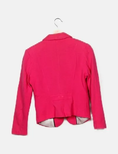 H&M Blazer rosa texturizado