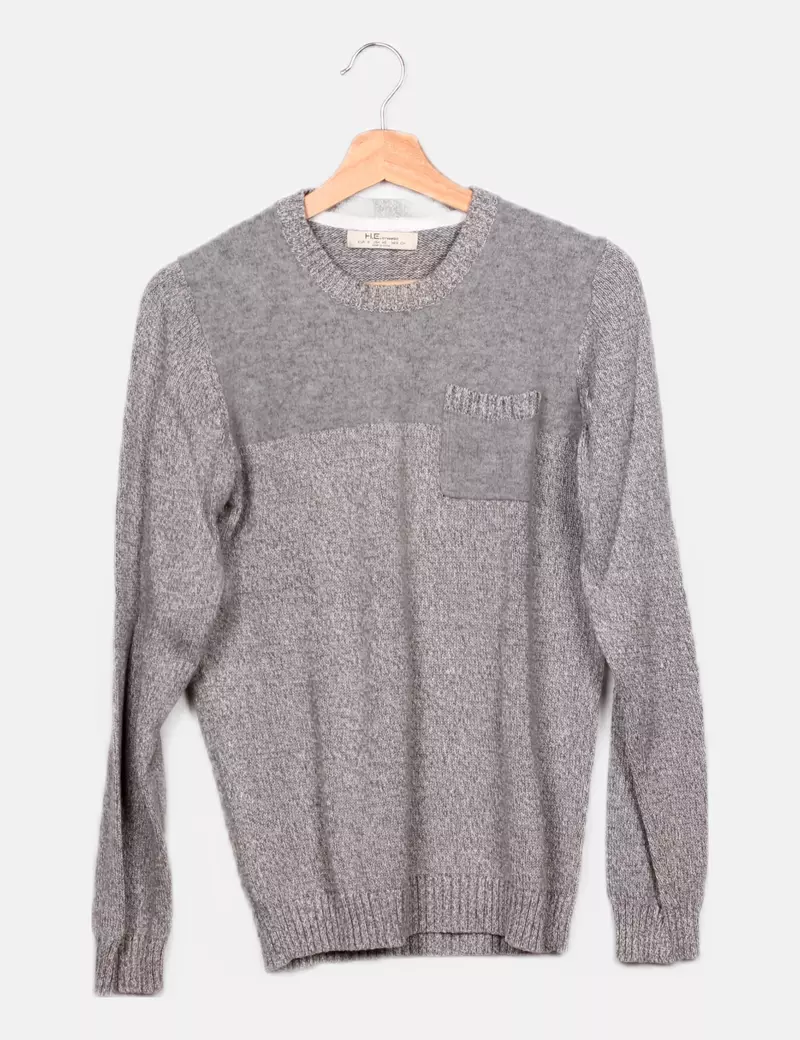 Mango Jersey gris punto