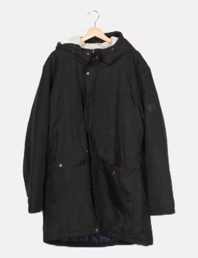 ONLY & SONS Parka negra capucha