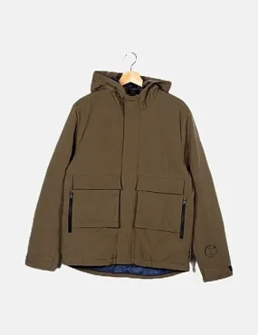 ONLY & SONS Parka verde oscuro con cremallera