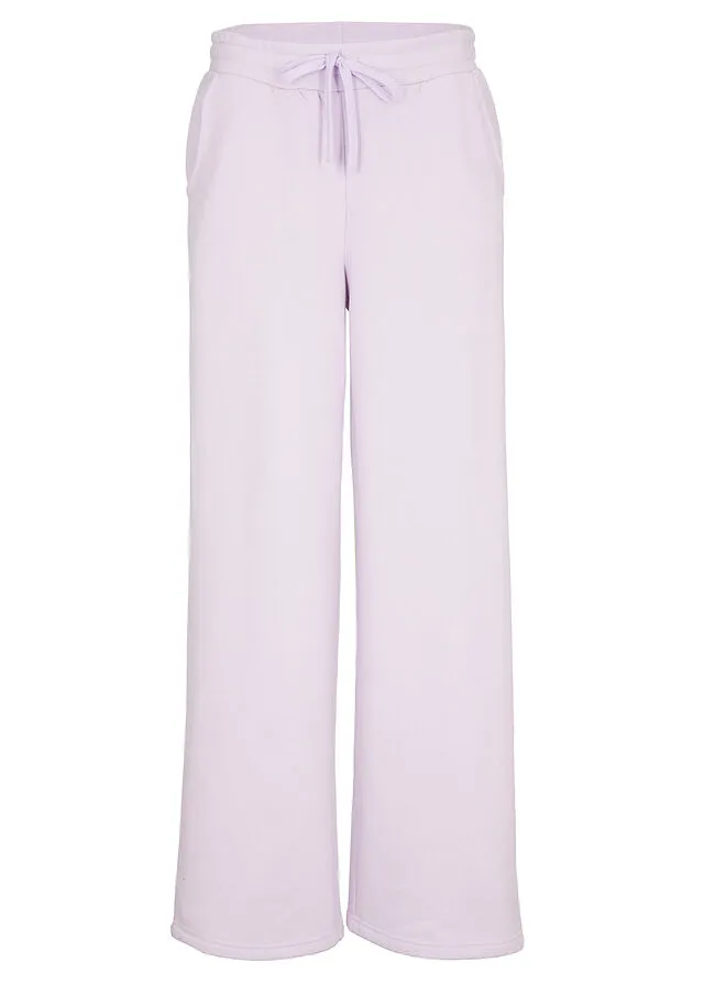 Pantalón de chándal muy suave, corte recto lila pastel