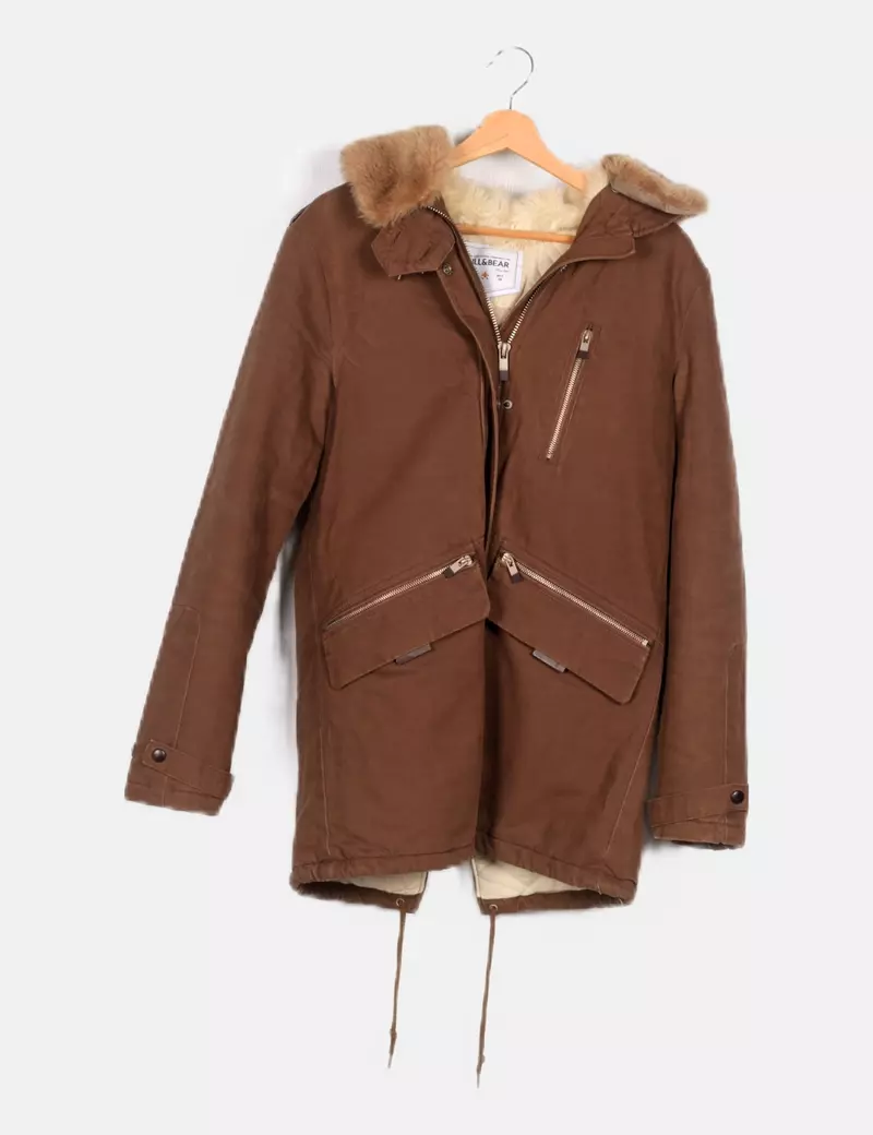 Pull&Bear Parka caqui combinada