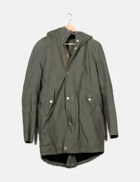 Pull&Bear Parka verde básica