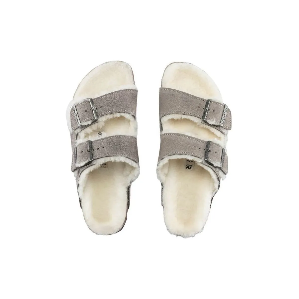 Sandalias Arizona Shearling Mujer Stone Coin