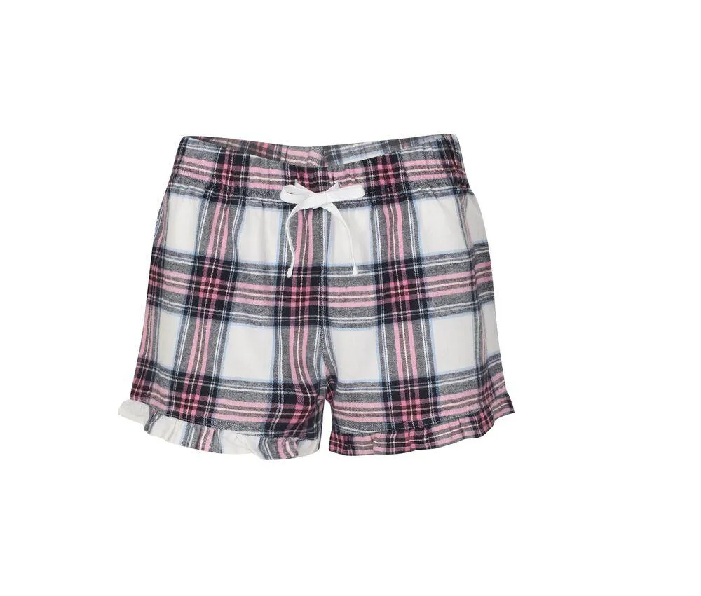 SF Women SK082 - Short de pijama SK082 - White / Pink Check