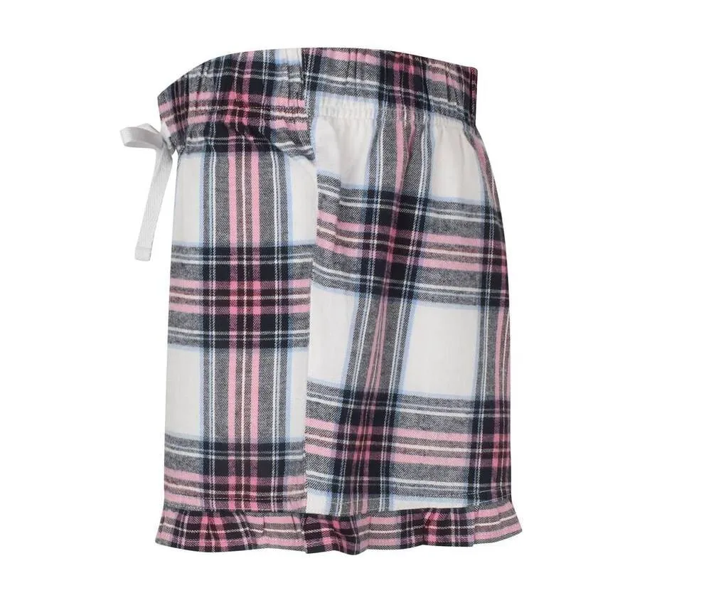 SF Women SK082 - Short de pijama SK082 - White / Pink Check