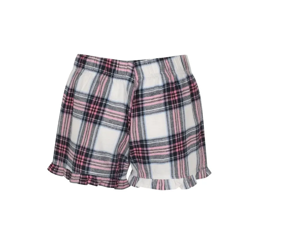 SF Women SK082 - Short de pijama SK082 - White / Pink Check