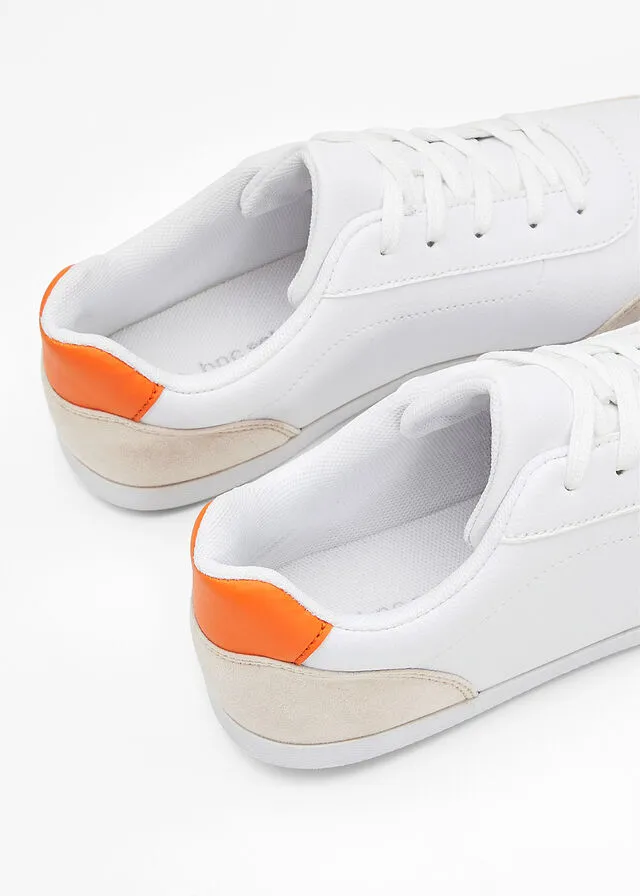 Sneakers bajos Blanco-gris guijarro-naranja claro