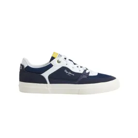 Tenis Pepe Jeans Hombre Kenton Master Mesh Azul - Blanco