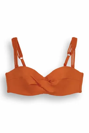 Top bikini línea cruzada naranja