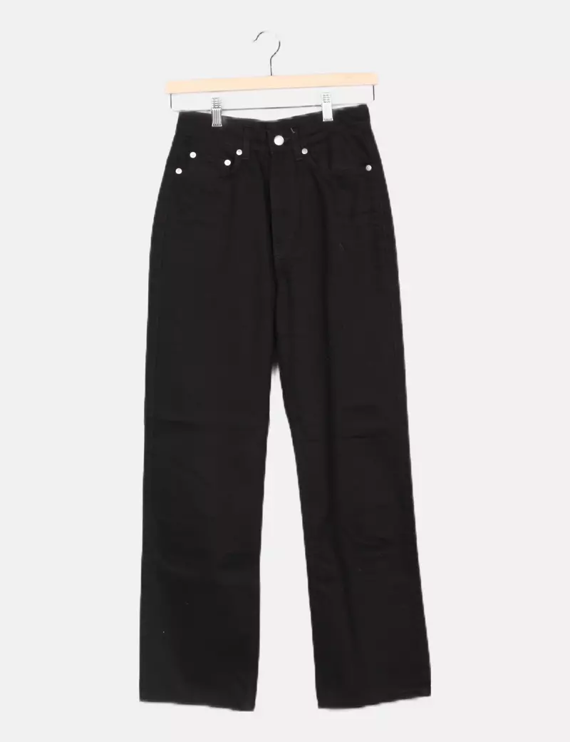 Weekday Pantalón denim negro