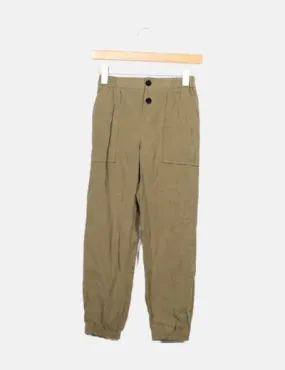 Zara Pantalón baggy verde