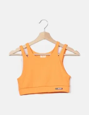 Zara Sujetador deportivo naranja flúor